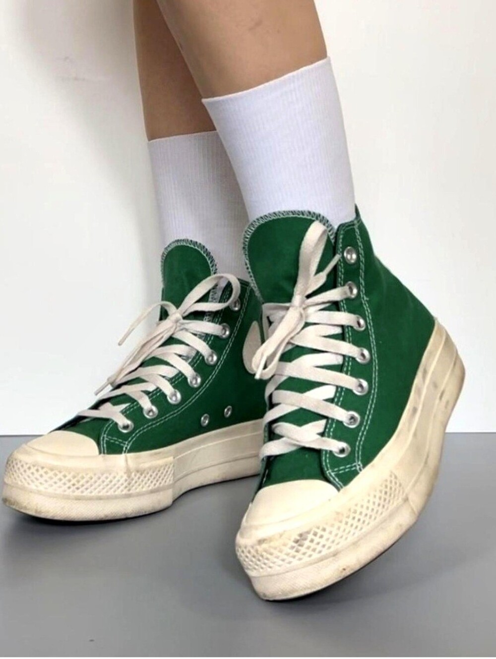 Converse Chuck Taylor All Stars High Top Sneakers Green White Lace-up Unisex